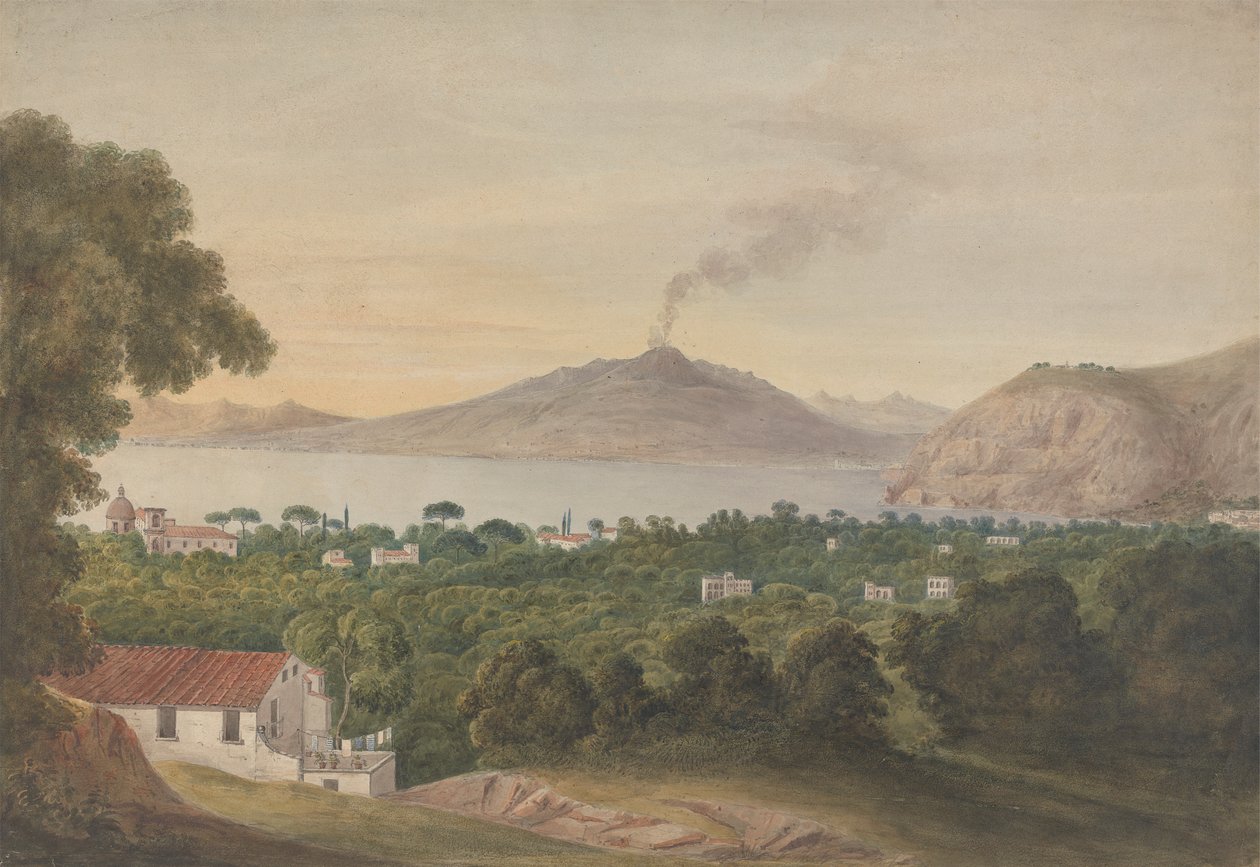 Vesuv over Napolibukta av Isaac Weld