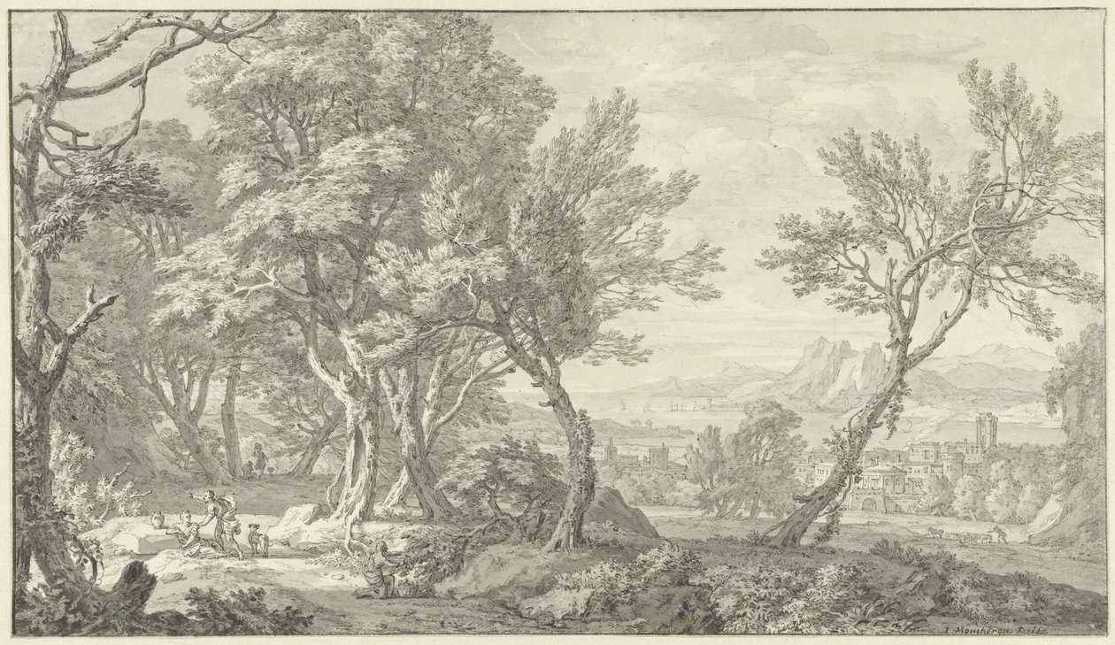 Arcadisch landschap   1355253   no       norwegian Successfully Translated  Original: Morning of Iris, from the series "Five Festivals in the Pleasure Quarters (Hanakuruwa gosechi no asobi)" Translat: Morning of Iris, from the series "Five Festivals in the av Isaac de Moucheron