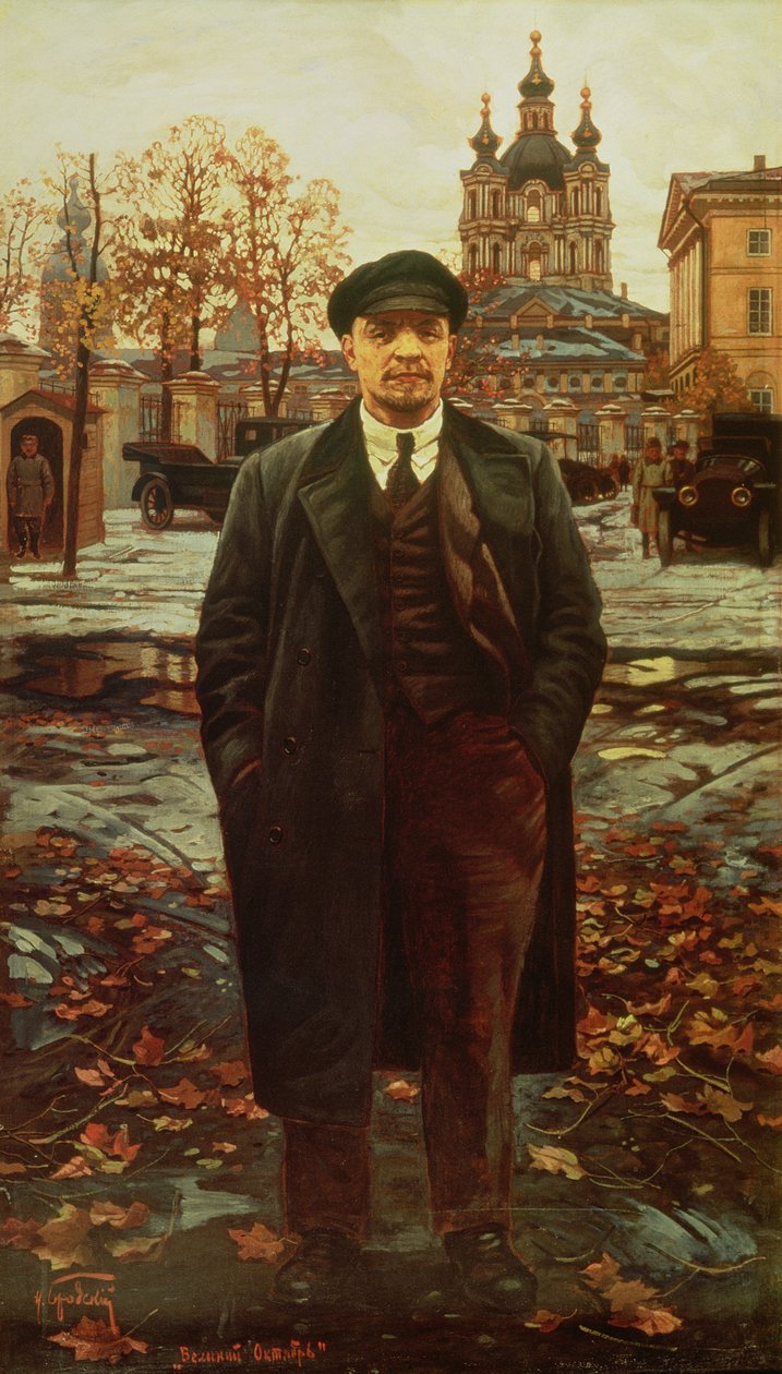 Vladimir Iljitsj Lenin (1870–1924) ved Smolnyj, ca. 1925 av Isaak Israilevich Brodsky