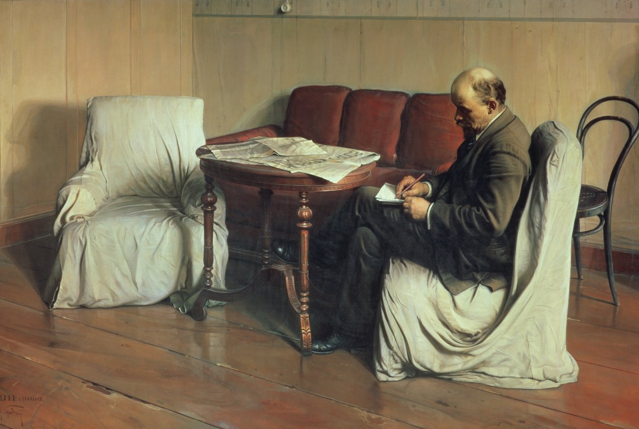 Vladimir Lenin (1870-1924) ved Smolnyj, 1930 av Isaak Israilevich Brodsky