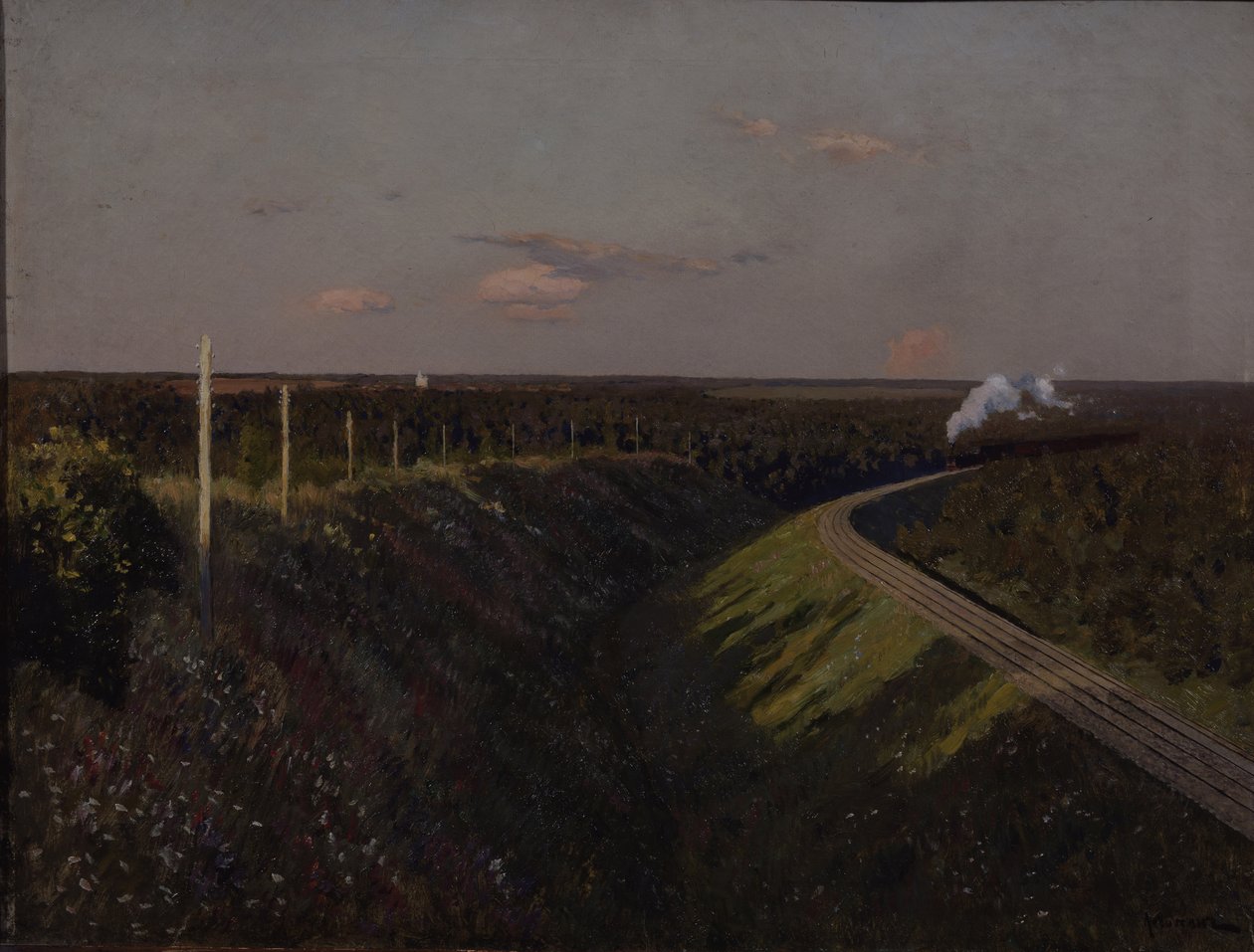Et tog på vei, 1890-tallet av Isaak Ilyich Levitan