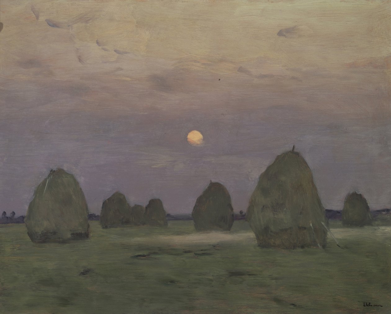 Skumring. Høystakkene, 1899 av Isaak Ilyich Levitan