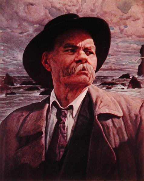 Maxim Gorky (1868–1936) ca. 1930–36 (lito) av Isaak Israilevich Brodsky