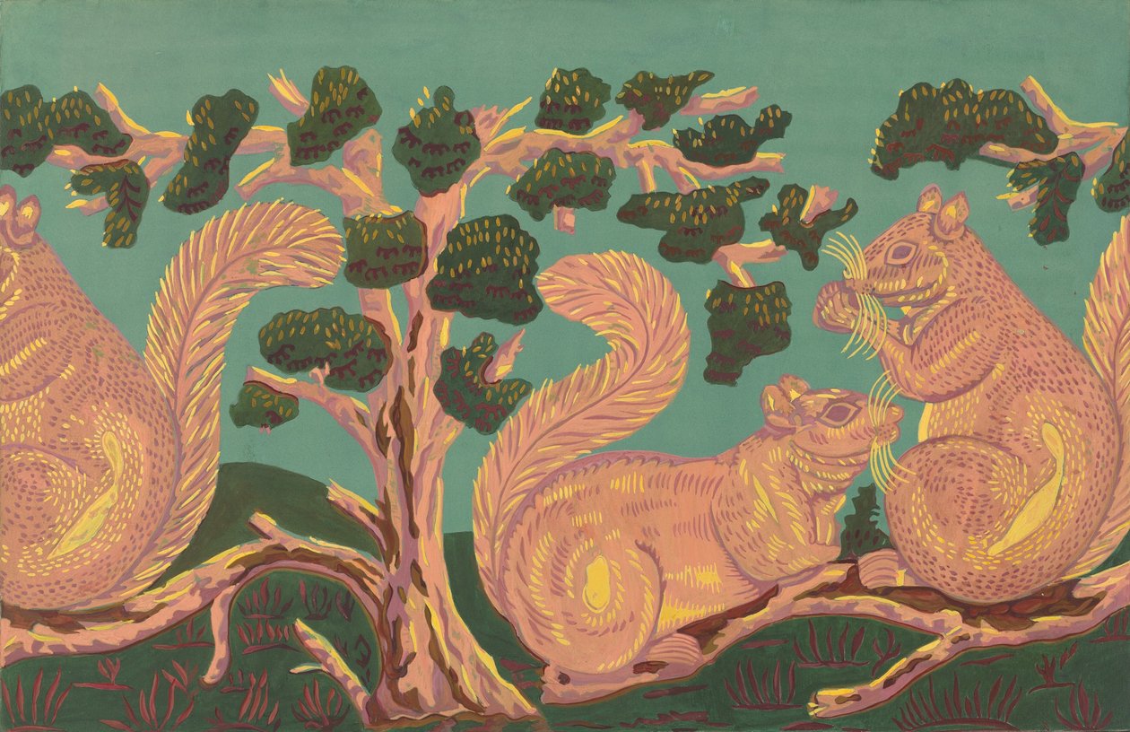 Bandbox Design - Squirrels, ca. 1938. av Isabella Ruth Doerfler