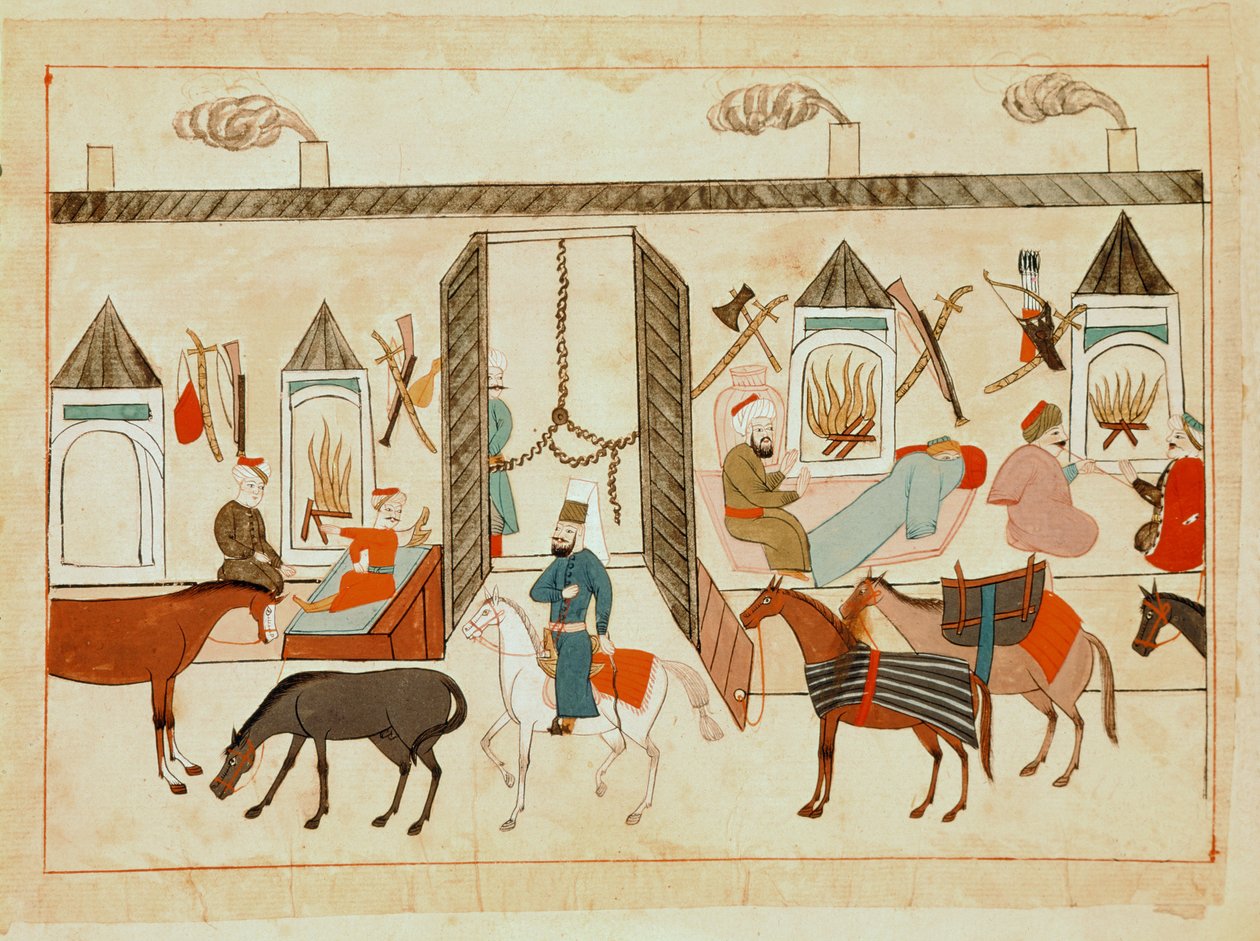 Ms 1671 Interiør av sultanens palass i Istanbul, ca. 1580 av Islamic School