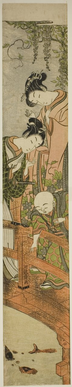 Mate karpene på Kameido av Isoda Koryusai