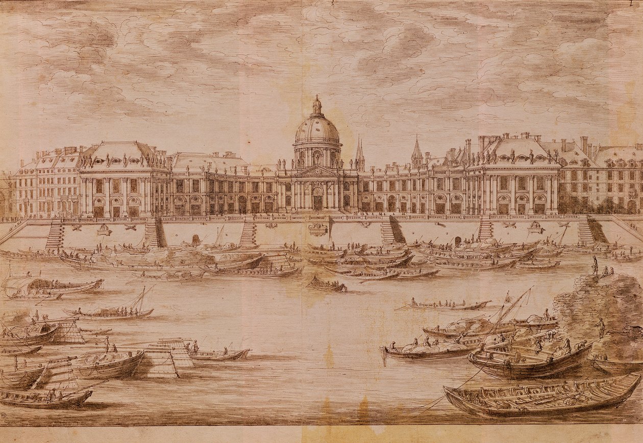 Perspektivutsikt over College des Quatre-Nations (Instituttetets palass) av Israël Silvestre the Younger