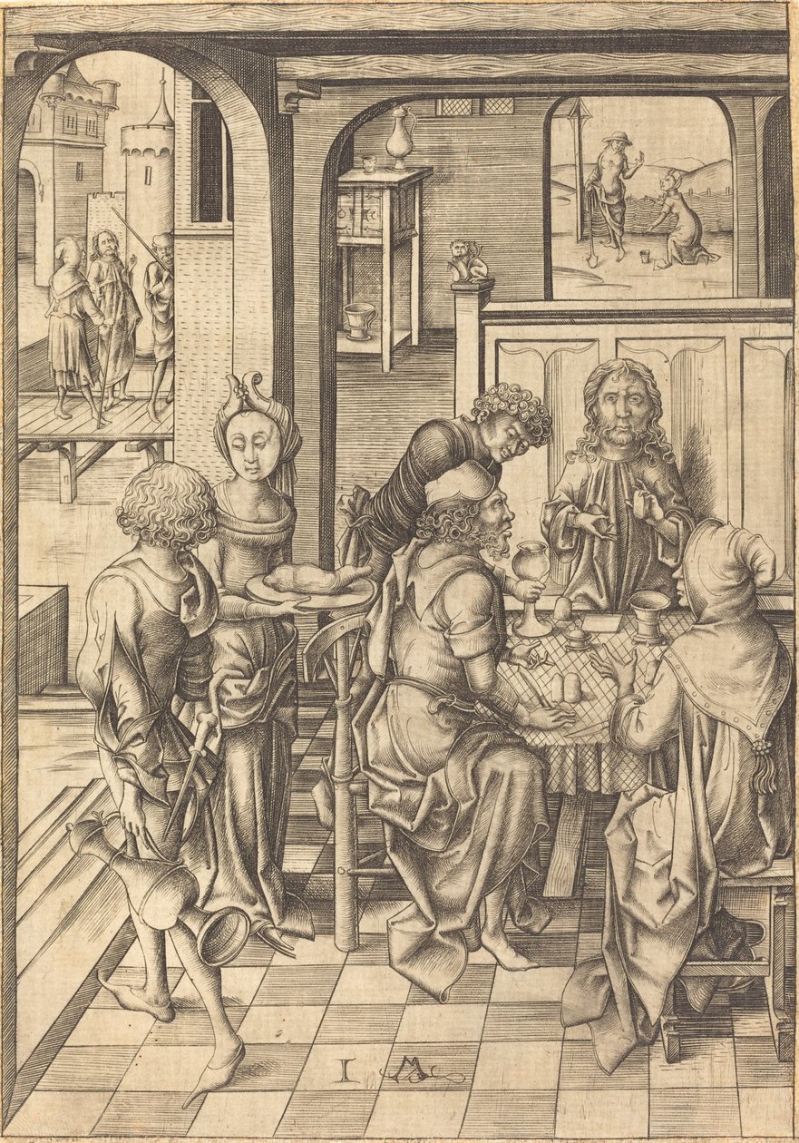 Kristus i Emmaus av Israhel van Meckenem