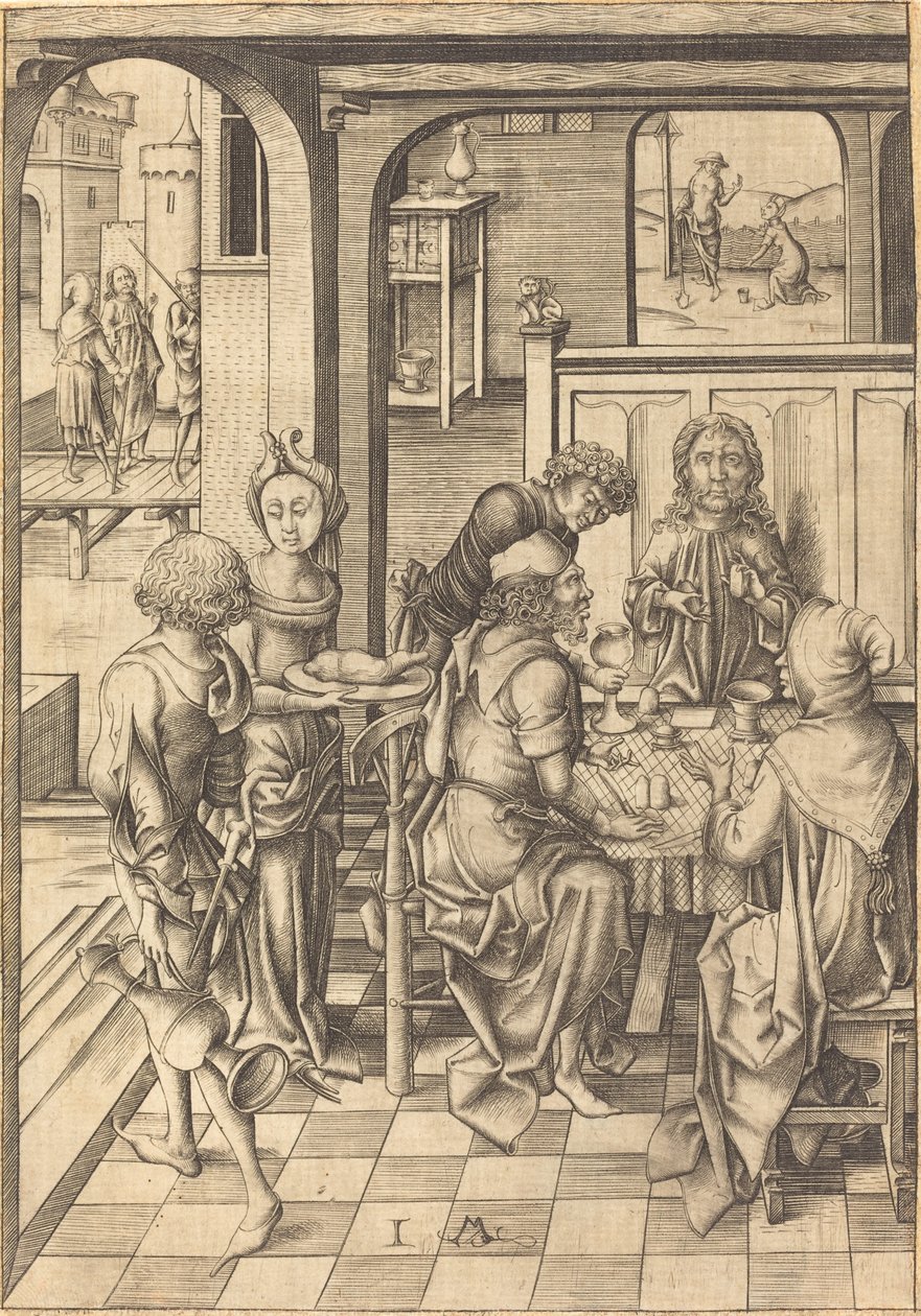 Kristus i Emmaus, ca. 1480. av Israhel van Meckenem