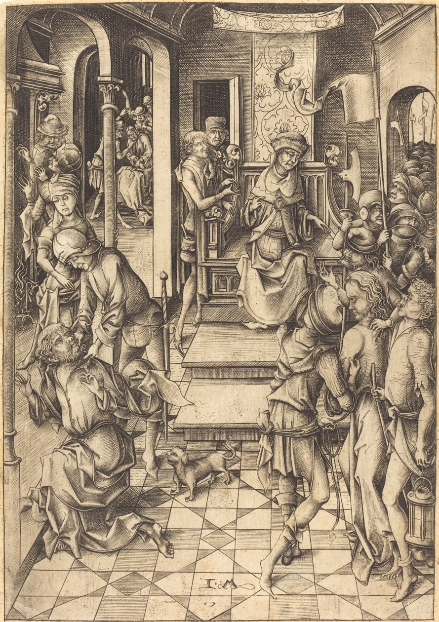 Kristus før Annas, ca. 1480. av Israhel van Meckenem