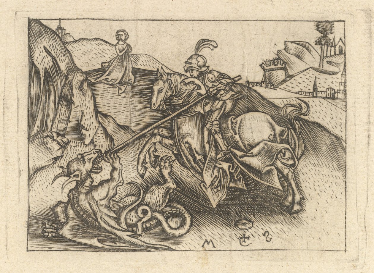 St. George, ca. 1435-1503. av Israhel van Meckenem