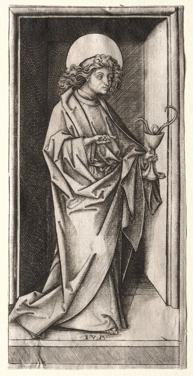 St. Johannes med slange i kalk av Israhel van Meckenem