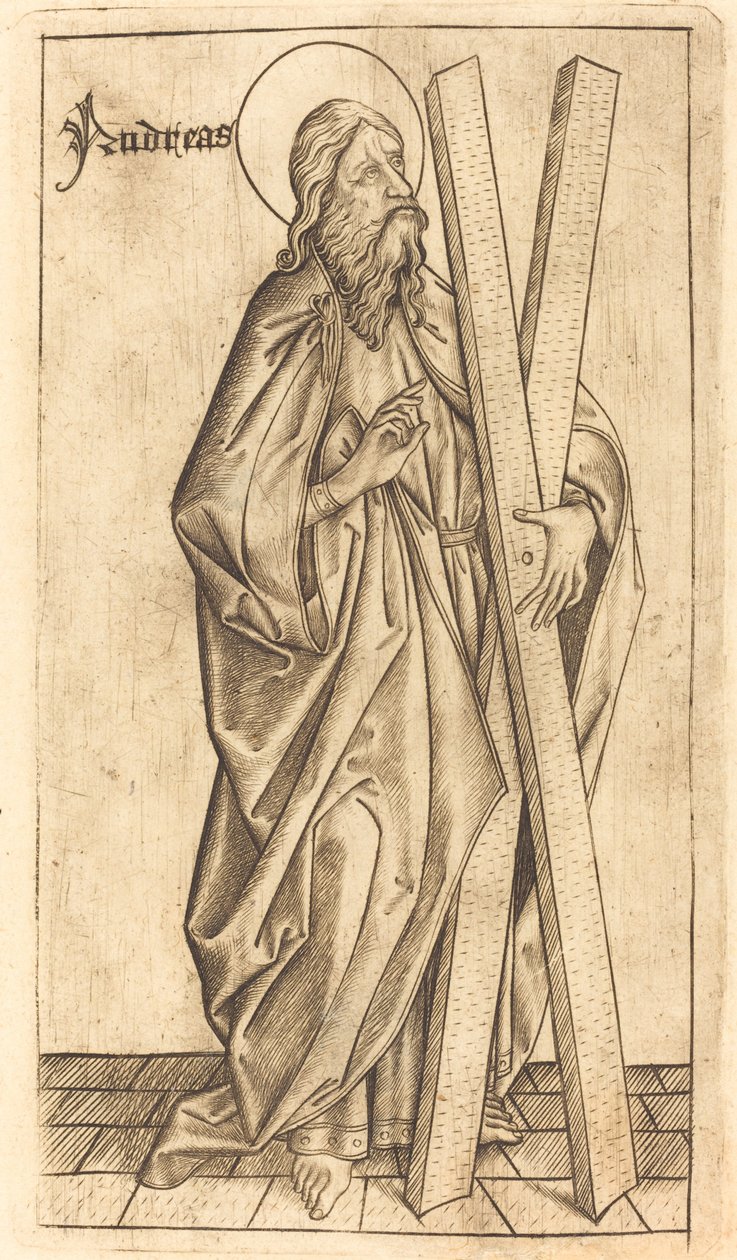 Saint Andrew av Israhel van Meckenem after Master E.S.
