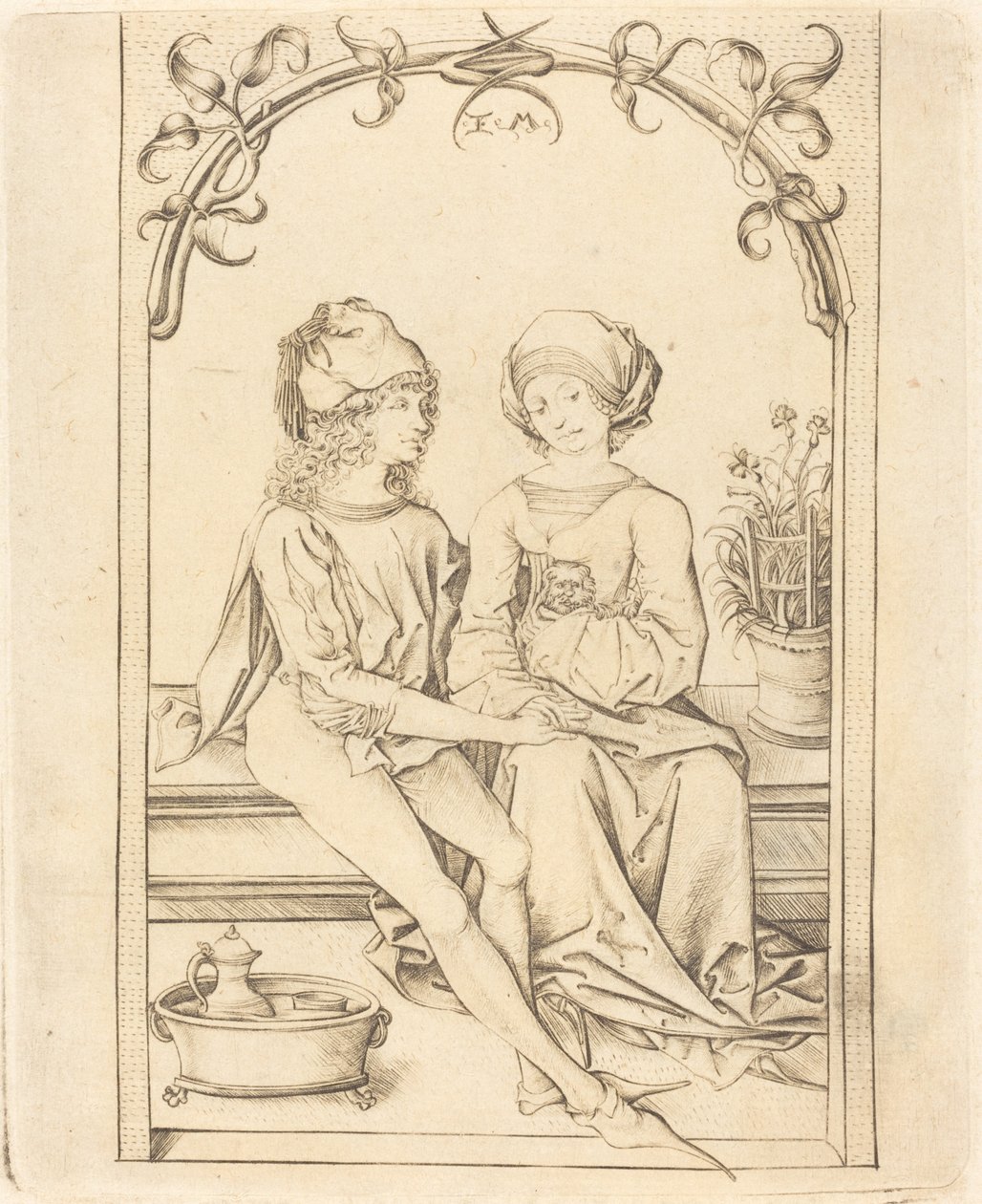 Elskerene av Israhel van Meckenem after Wenzel von Olmutz after Master of the Housebook