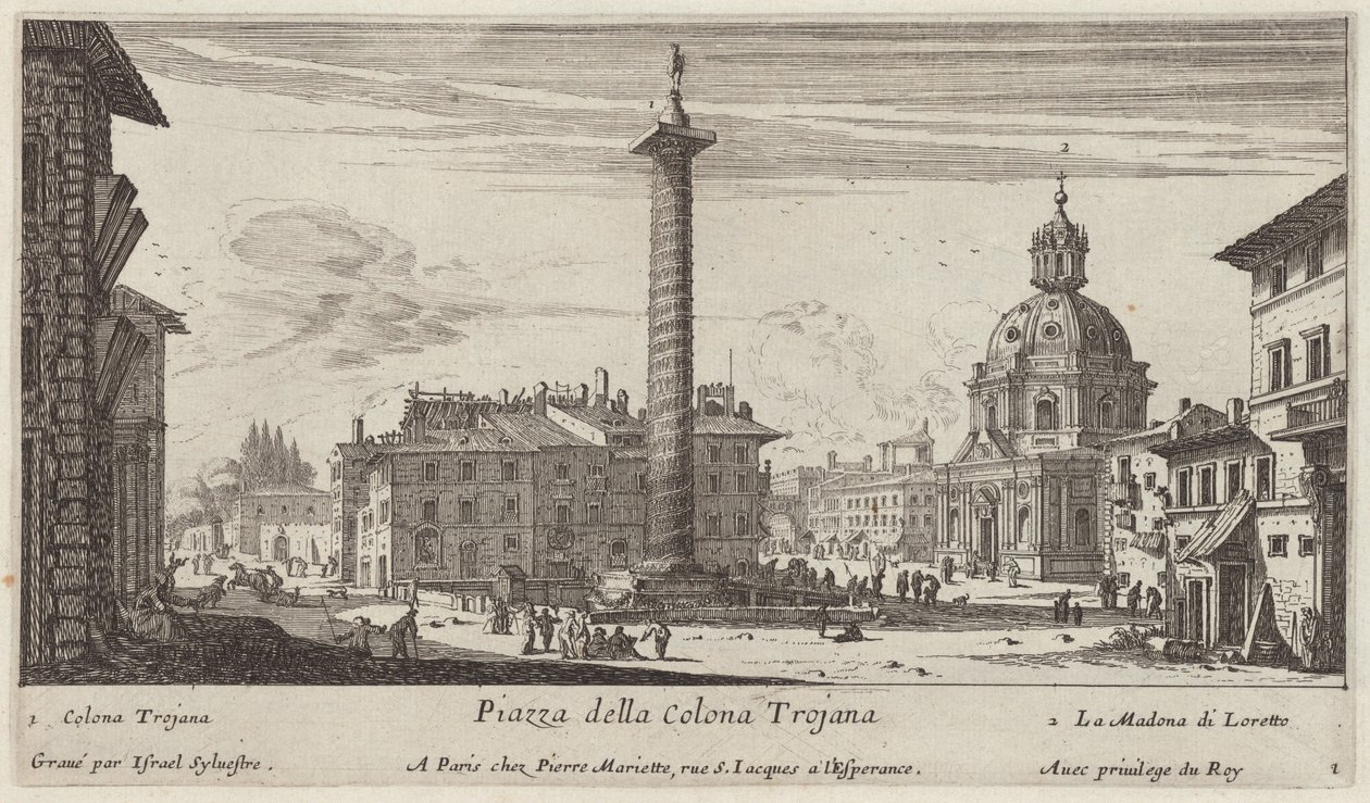 Piazza della Colonna Traiana av Israël Silvestre