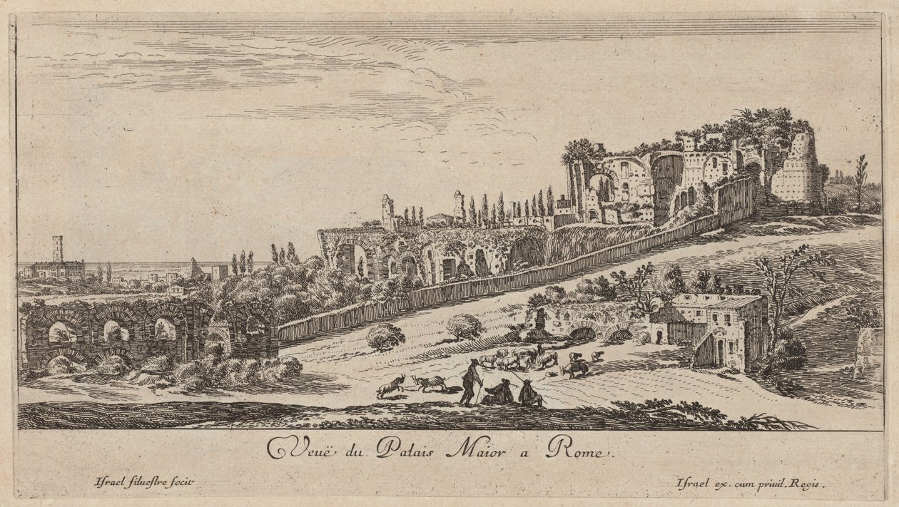 Utsikt over Palazzo Maior i Roma av Israël Silvestre