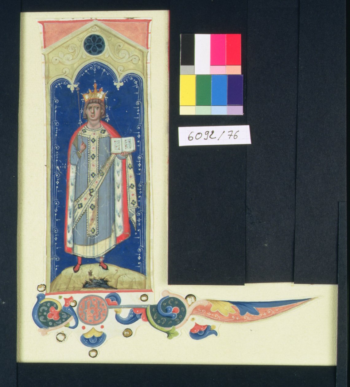 AE II 327 St. Louis (1215-70) Bærer septeret og rettferdighetens hånd, ca. 1320 av Italian School