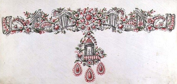Design for en collier (tegning) av Italian School