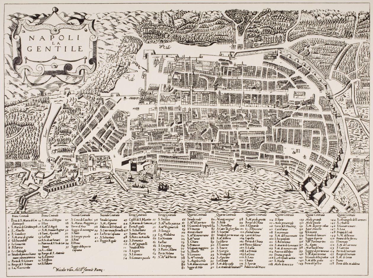 Kart over Napoli, ca. 1600 av Italian School