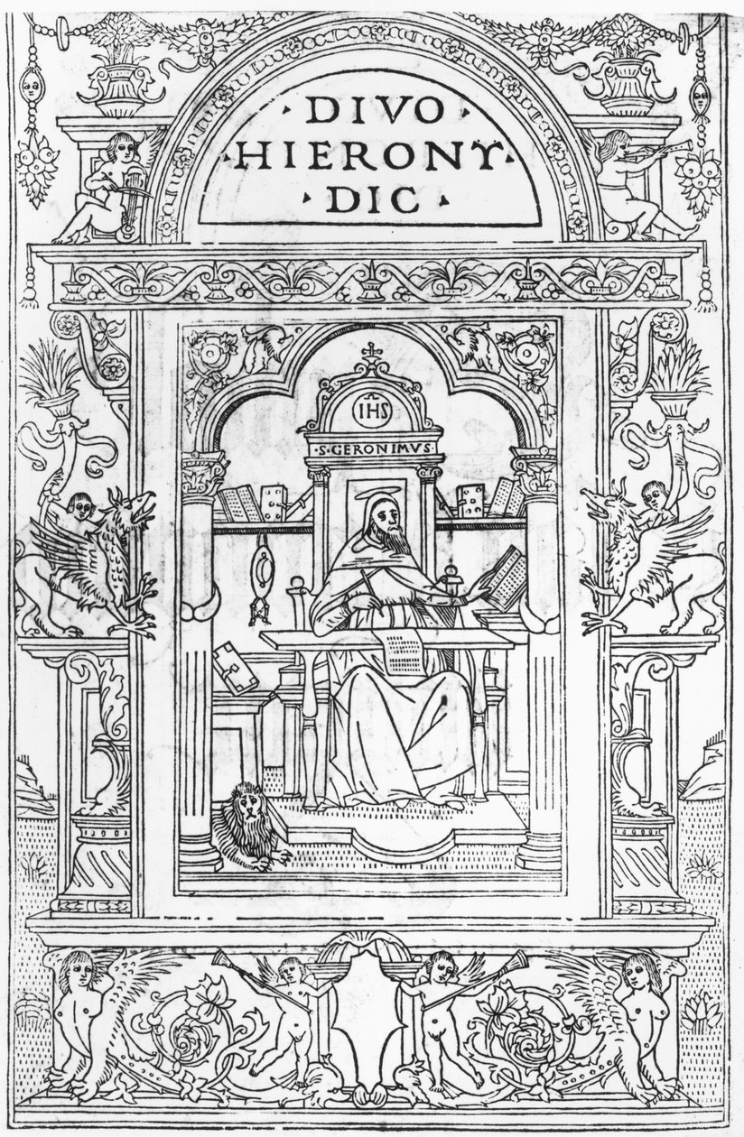 St. Hieronymus i sin studie av Italian School