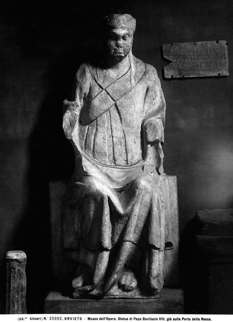 Statue av pave Boniface VIII (ca. 1235-1303) av Italian School