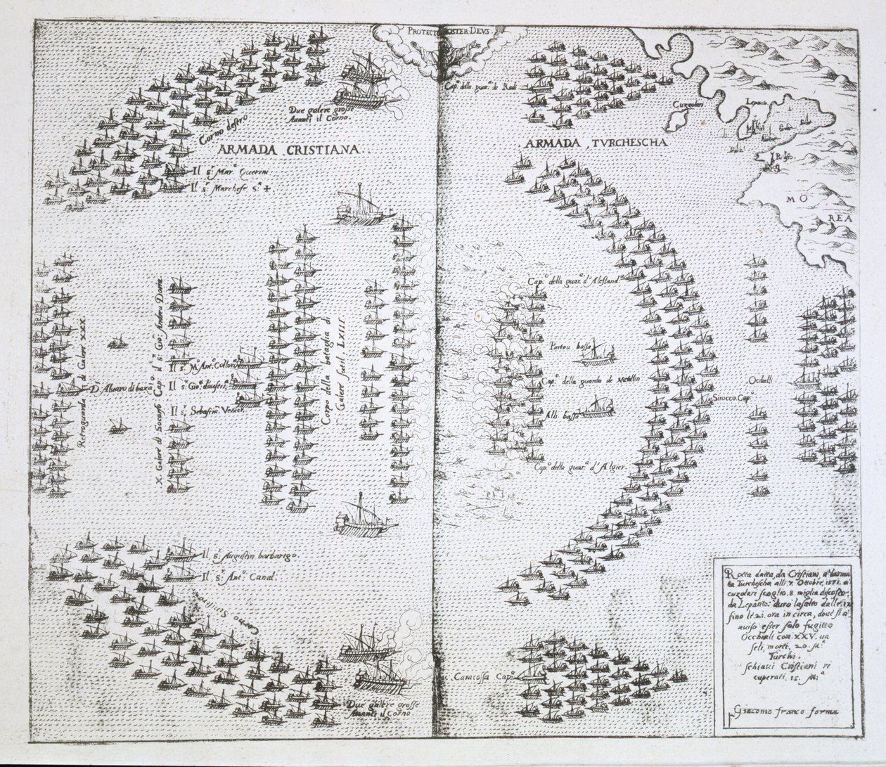 Flåtene står overfor hverandre, illustrasjon fra Giacomo Francos Habiti d'Huomeni de Donne Venetiane, 1609 av Italian School