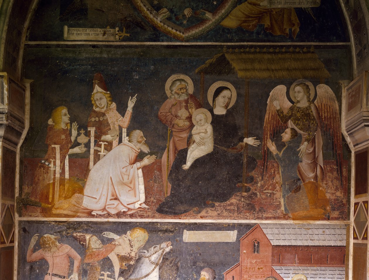 Tilbedelse av Magi (fresco) av Italian School