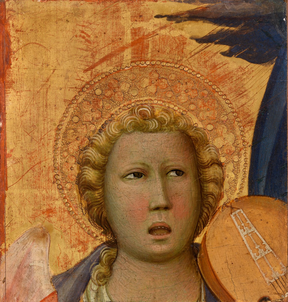 Engel (tempera og bladgull på panel) av Italian School