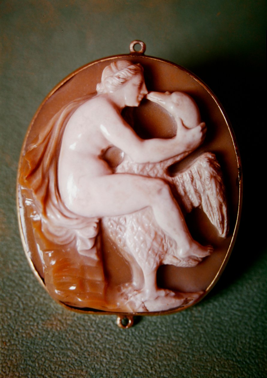 Cameo of Leda and the Swan (agat) av Italian School