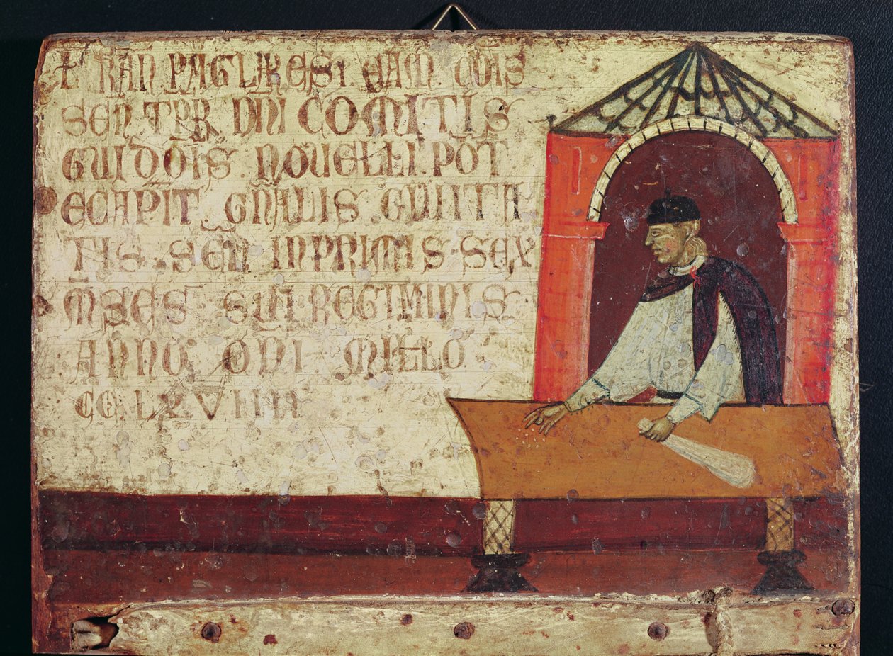 Camerlengo Ranieri Pagliaresi, 1270 (tempera på panel) av Italian School