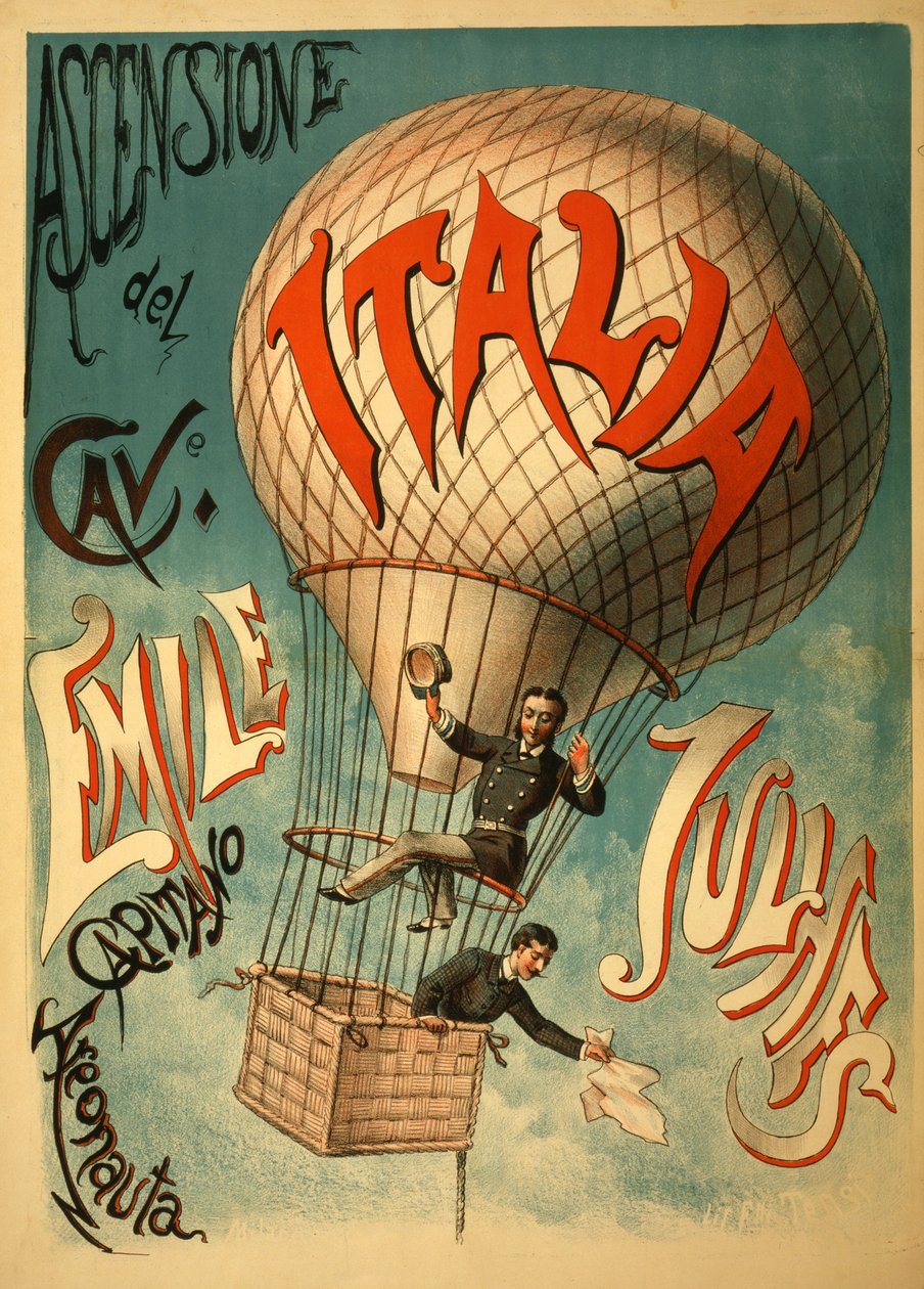 Emile Julhes, Aeronaut, ca. 1890 av Italian School