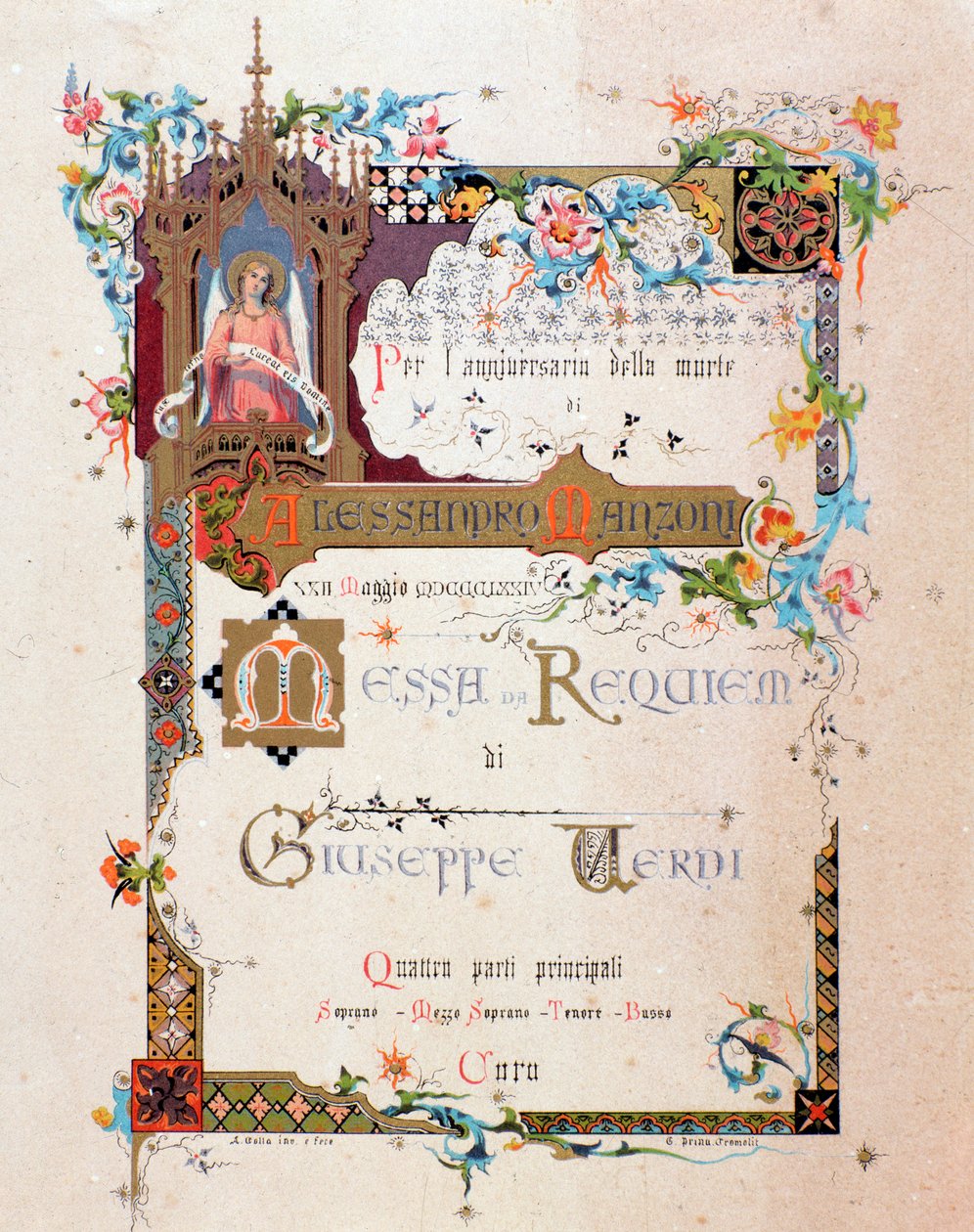 Frontispice til Verdis Requiem, 1874 av Italian School
