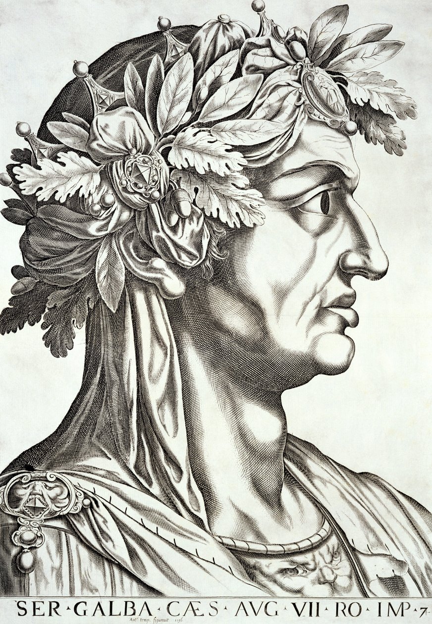 Galba Caesar (3 f.Kr.-69 e.Kr.), 1596 av Italian School