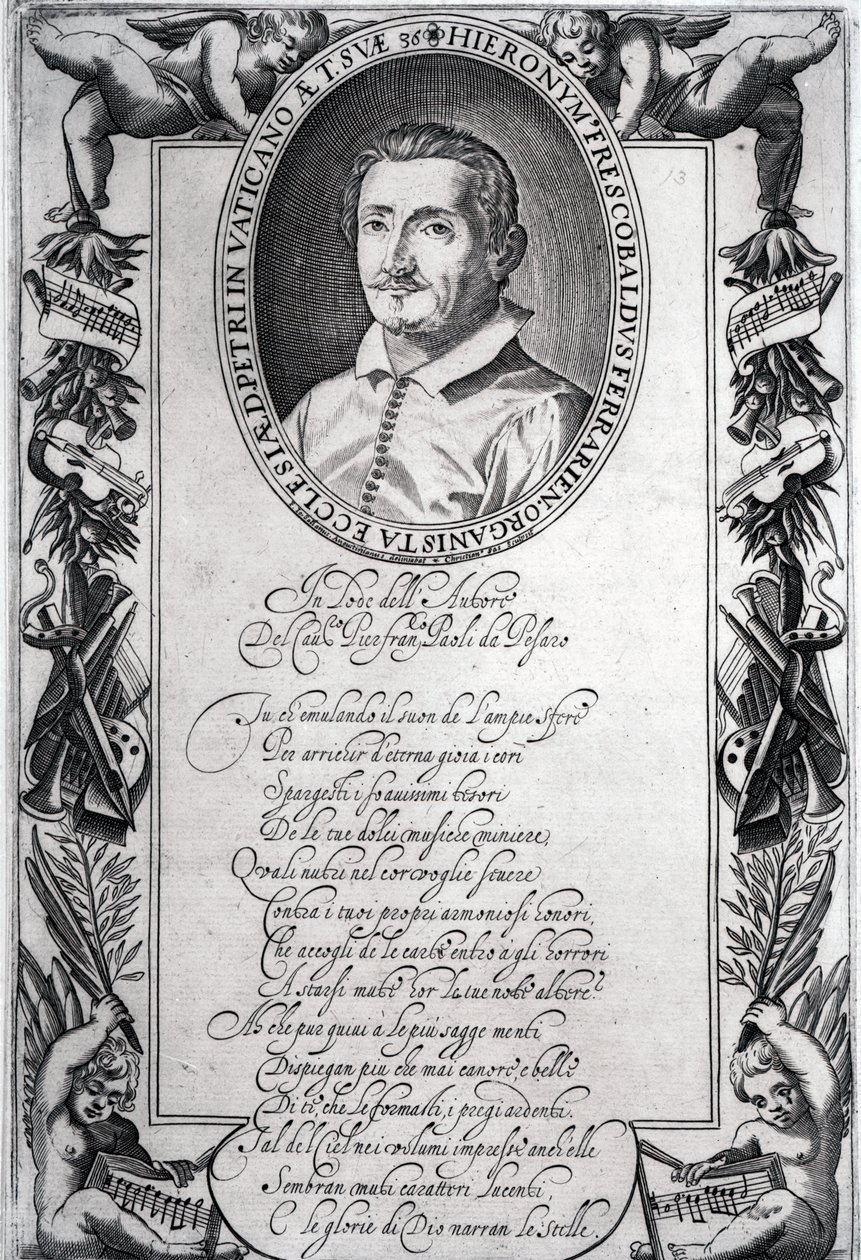 Hieronymus Frescobaldi, gravert av Christian Sas av Italian School