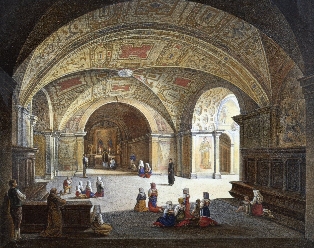 Interiør, Abbey of Monte Cassino av Italian School