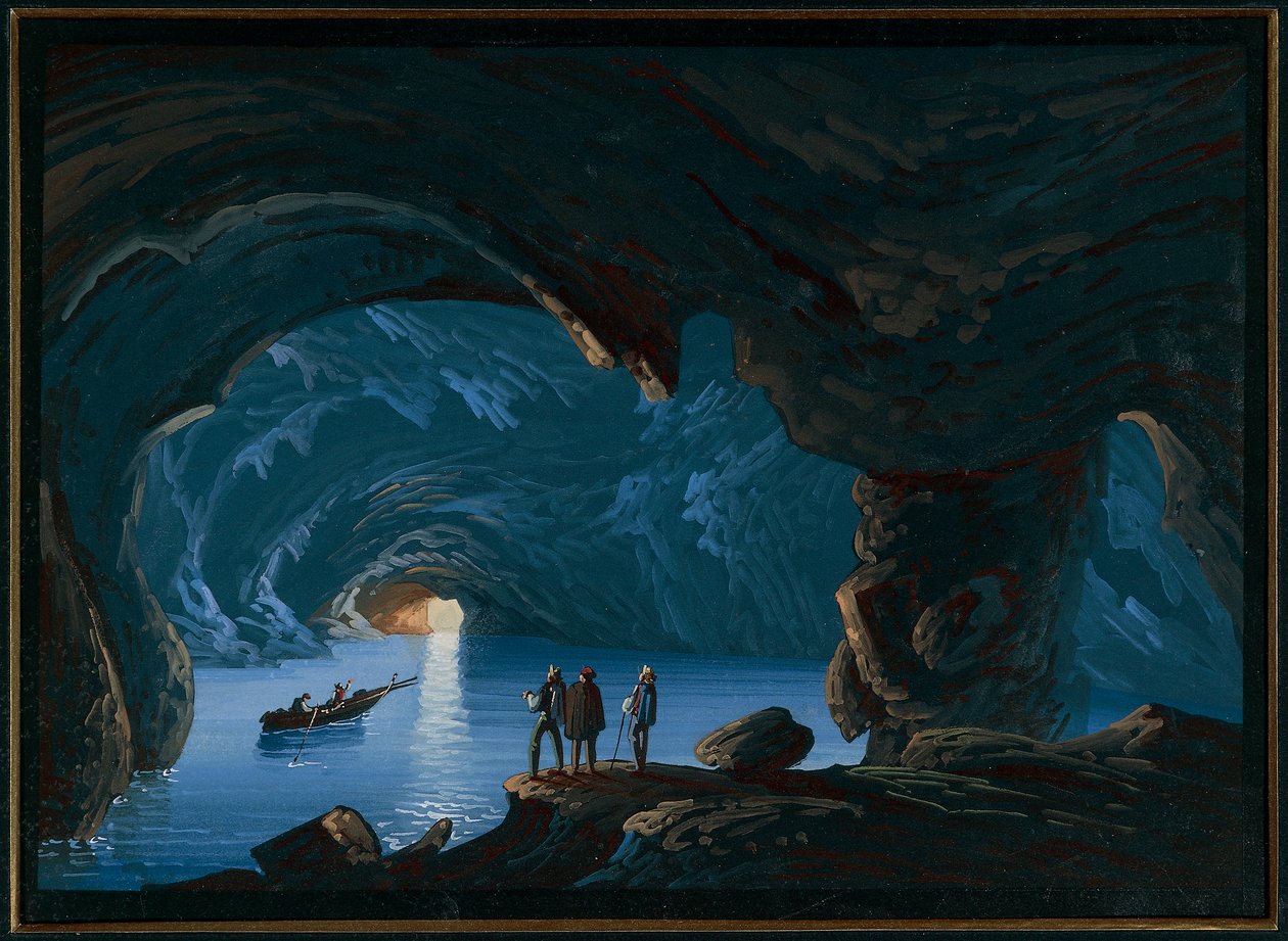 Island of Capri, den blå grotten av Italian School