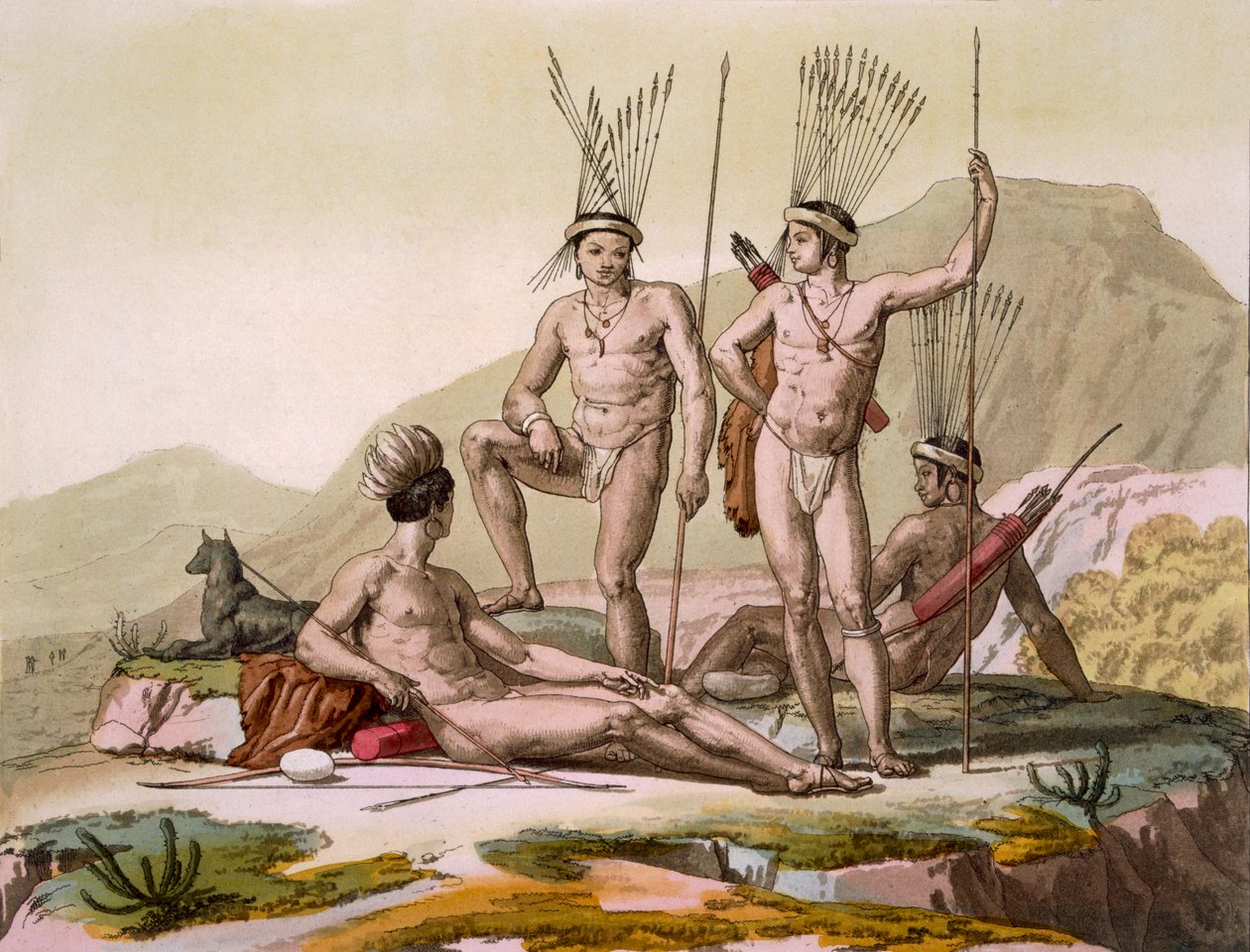 Korah Hottentots of the Cape, ca. 1820-30-tallet av Italian School