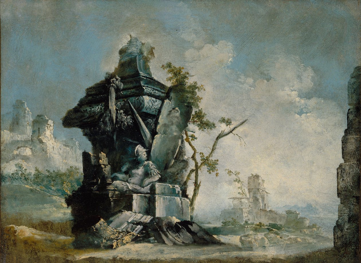 Landskap (Capriccio) ca. 1780 av Italian School