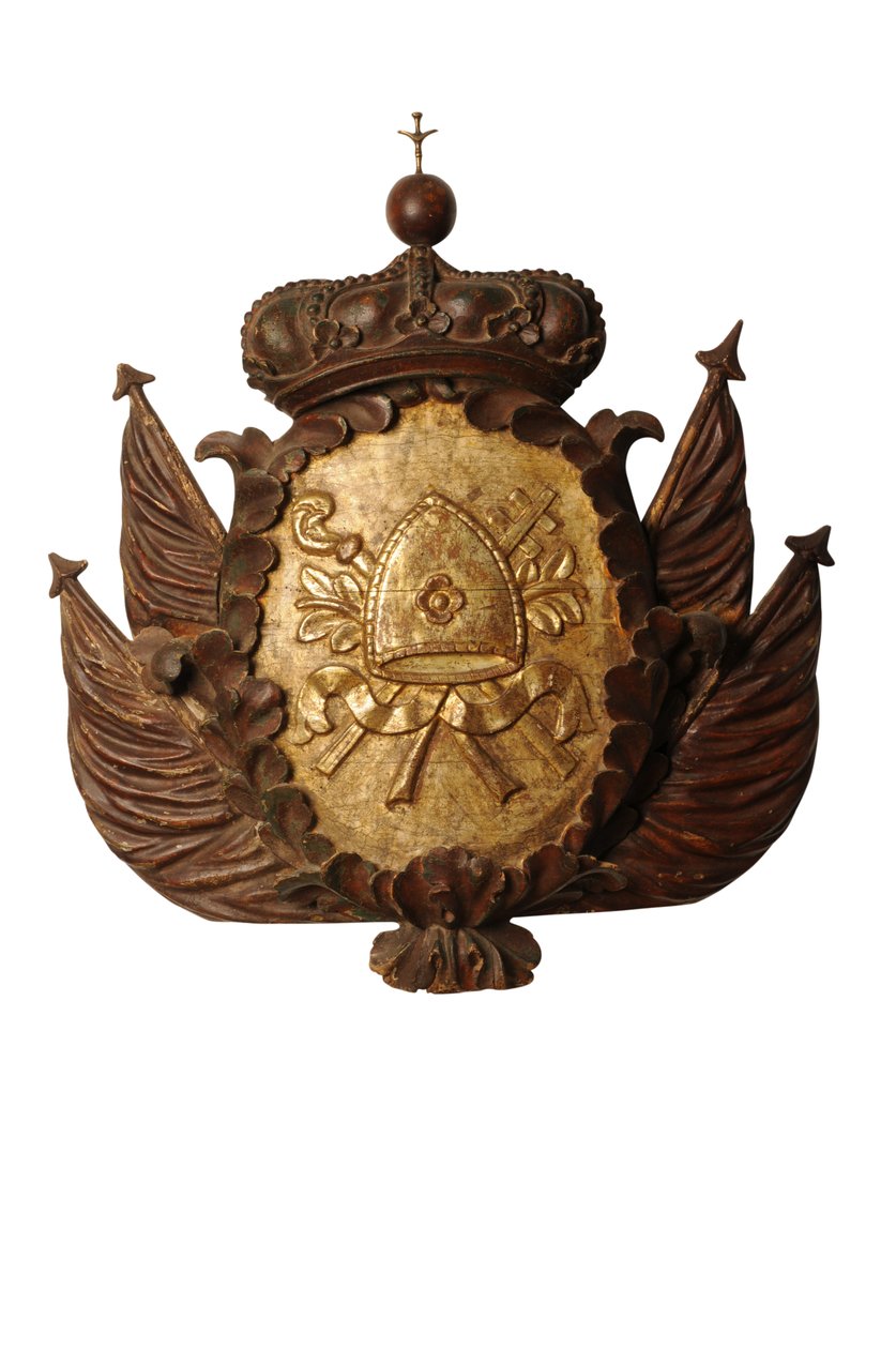 Stor barokk våpenutskjæring, ca. 1700 (tre) av Italian School