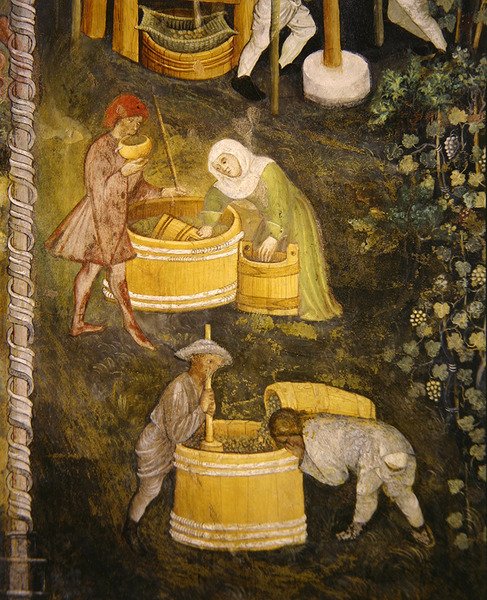 Ny vin (fresco) av Italian School