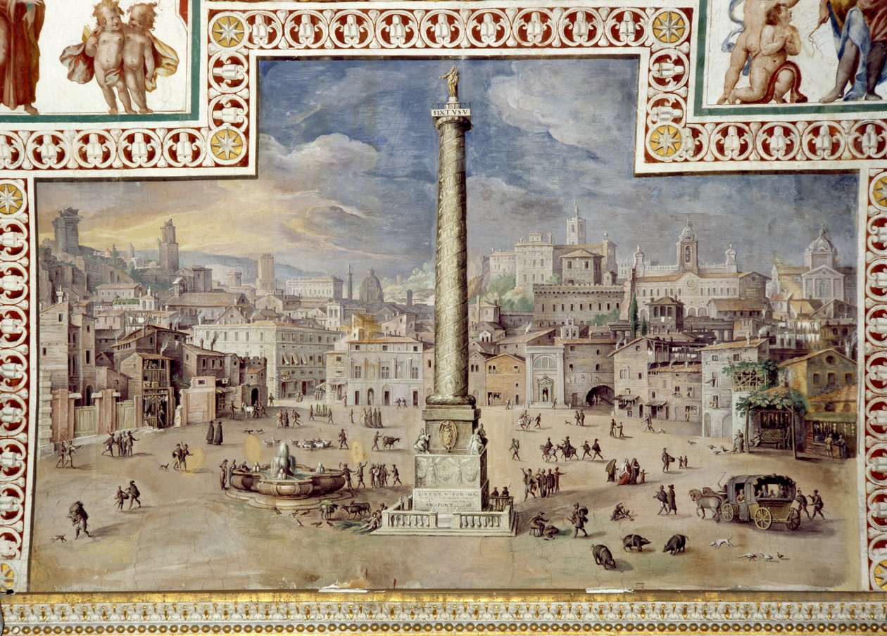 Piazza Colonna, Roma av Italian School
