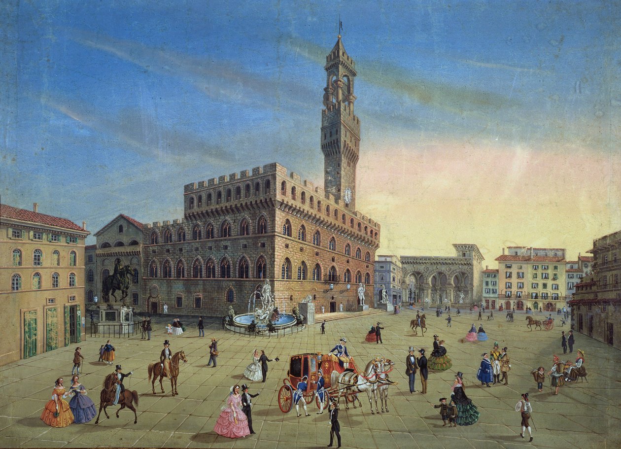 Piazza Signoria, Firenze av Italian School
