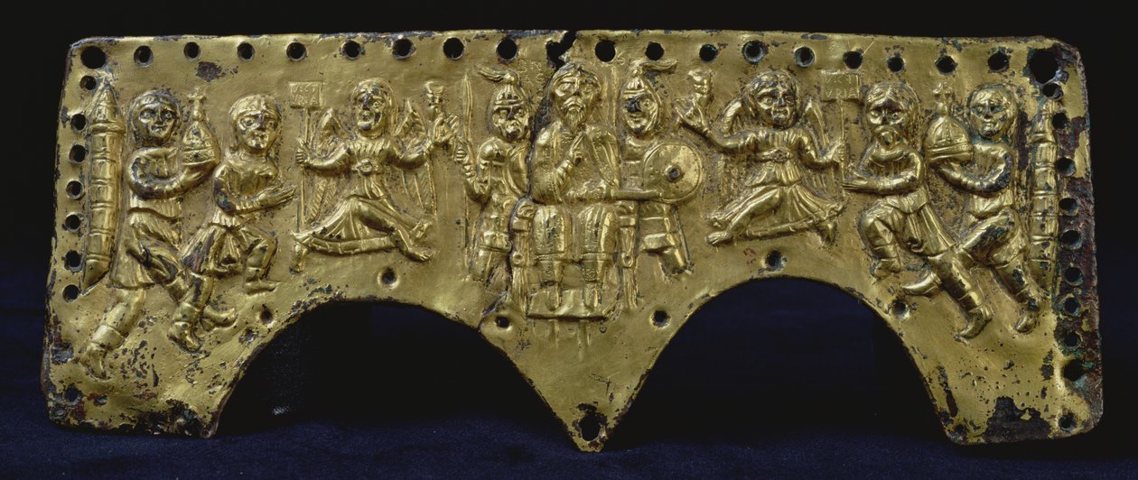 Plakett fra hjelmen til Agilulf (bronse) av Italian School