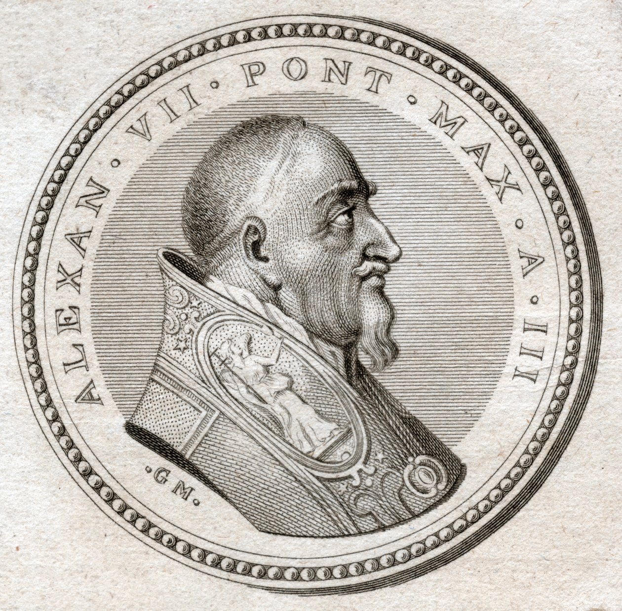 Pave Alexander VII. (gravering av Italian School