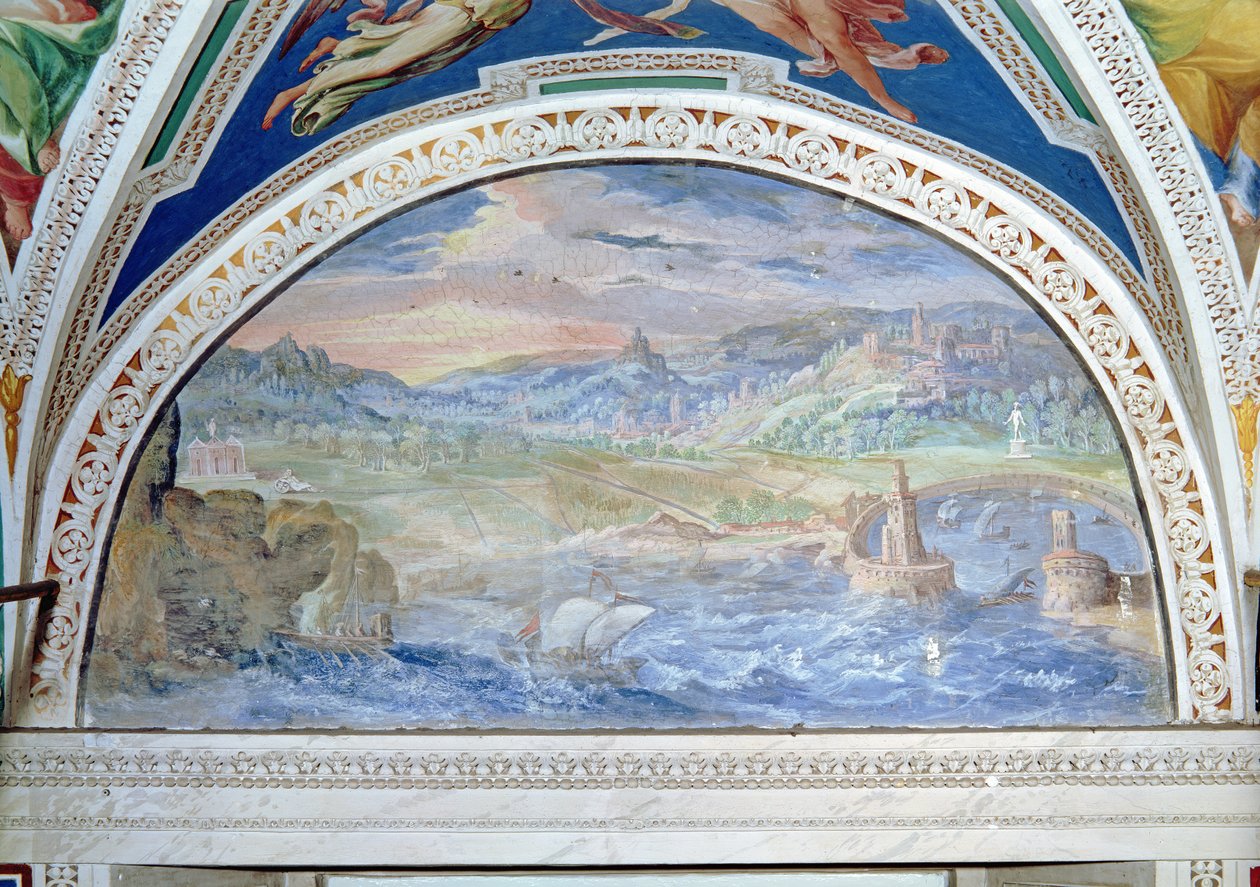 Havnescene av Italian School