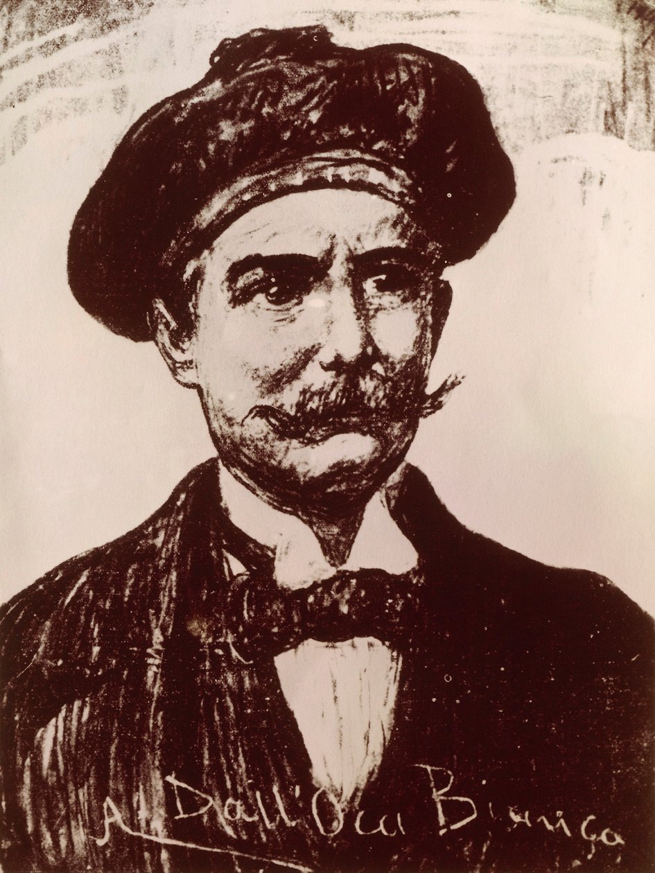 Portrett av Emilio Salgari (litho) av Italian School