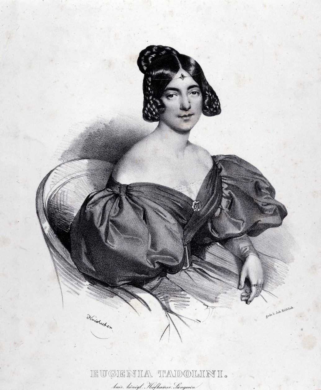 Portrett av Eugenia Tadolini (gravering) av Italian School