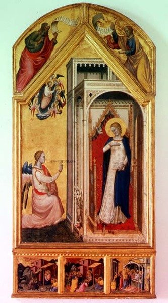 Bebudelsen (tempera på panel) av Italian School