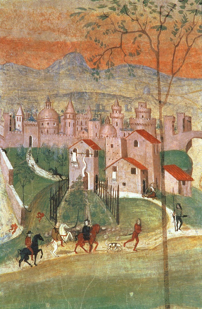 Byen Prato (fresco) av Italian School