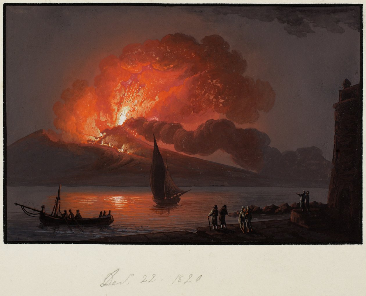 Vesuv, 22. desember 1820 av Italian School